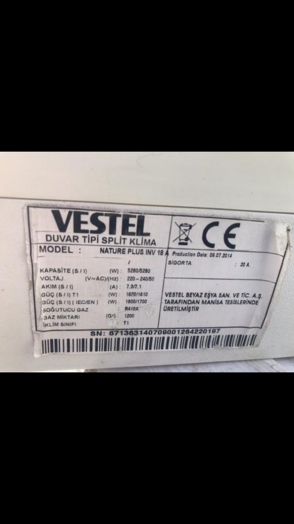 Vestel 18 btu invertar A+ - Görsel 5